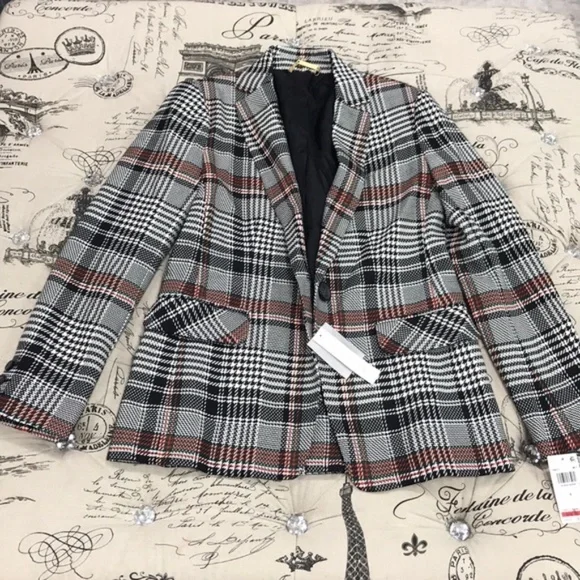 Trina Turk Habanero 2 Plaid Single-Button Blazer - Picture 5 of 6